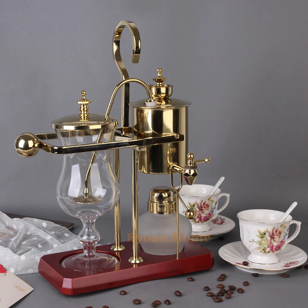 

J design gold/silver Royal balancing siphon coffee machine/belgium coffee maker with gift box