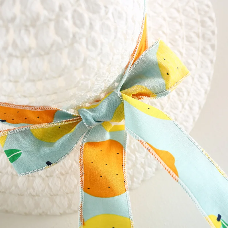 Summer Baby Girls Dresses Children Clothing Sleeveless Lemon Princess Dress with Hat First Birthday Girl Party Clothes A284 - view 6