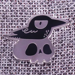 Raven Standing on a Skull Enamel Pin, Crow Art, Spooky Decor, Anatomy Decor Gift
