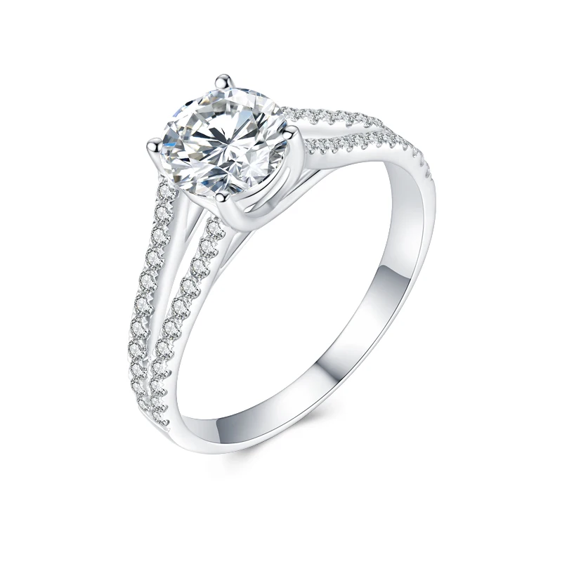 

JIASHUNTAI Soild White Gold 1CT Moissanites Diamond Rings For Women Jewelry Free Engrave