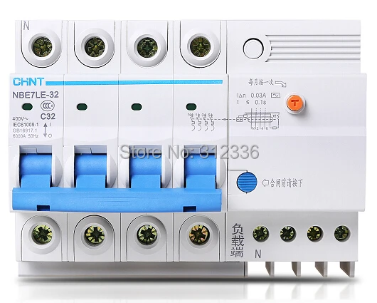 Free Shipping Two years Warranty   LE C32 4P 32A  4 pole house use ELCB RCD residual current circuit-breaker earth leakage