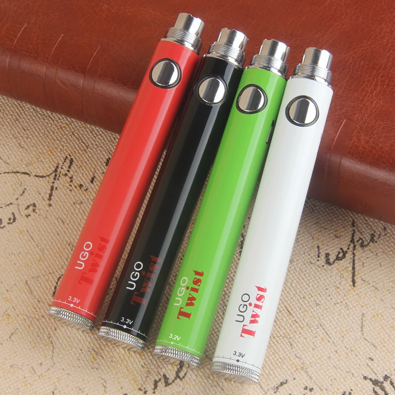 5 sztuk/partia UGO Twist bateriów 650/900mah Vape Pen elektroniczny papieros boczny ładunek Evod Twist 3.3-4.8 zmienne napięcie