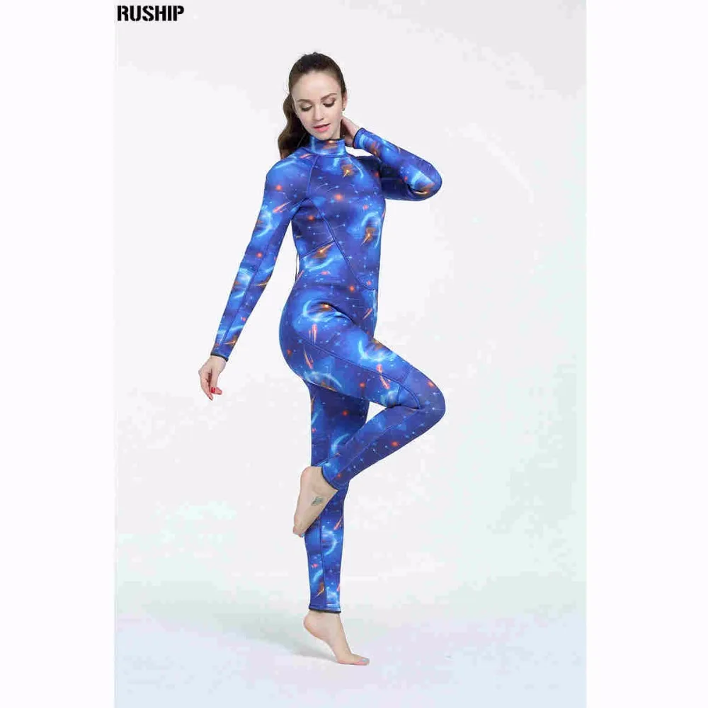 3MM Neoprene Women Diving Suit High Quality Wetsuit Color Stitching Surf Equipment Jellyfish Clothing Long Sleeved Piece Fitted