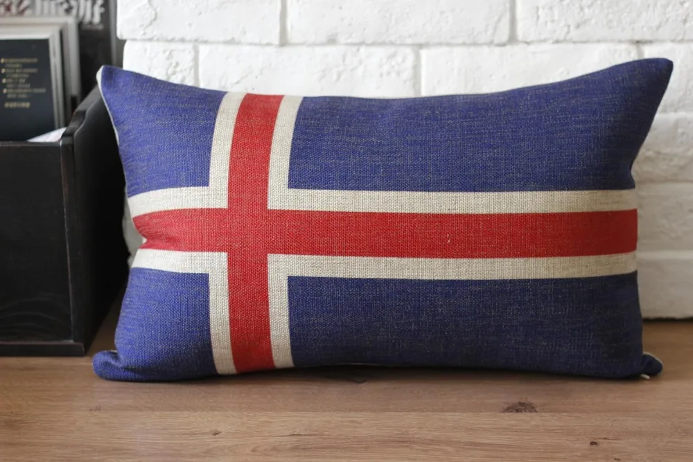 Flag pillow cover, Iceland national flag Red Cross throw pillow case pillowcase wholesale