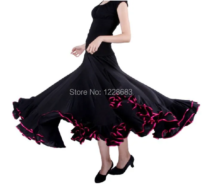 Girls Women Long Skirts Spanish Dance Costume Robe Jupe Falda Flamenco Clothes Moda Ropa Disfraz Vestidos De Flamenca