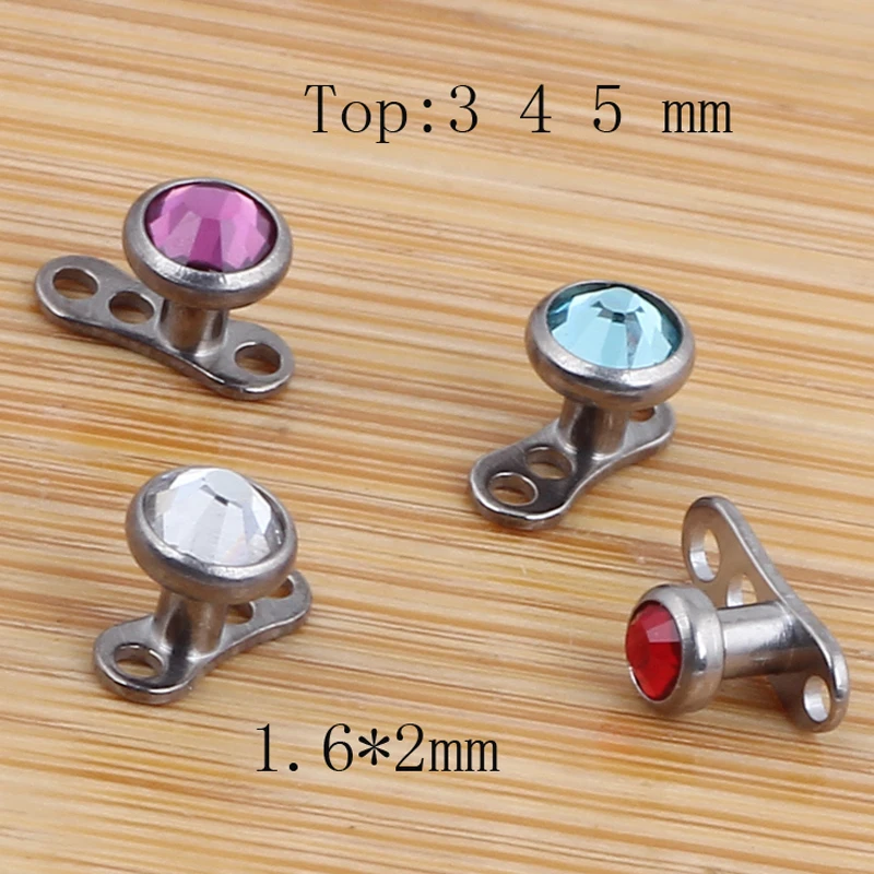 

Piercing 10 Pcs Titaniuim G23 316L Micro Piercings Dermal Base & Tops Skinner Diver Head Body Implants Piercing Jewelry