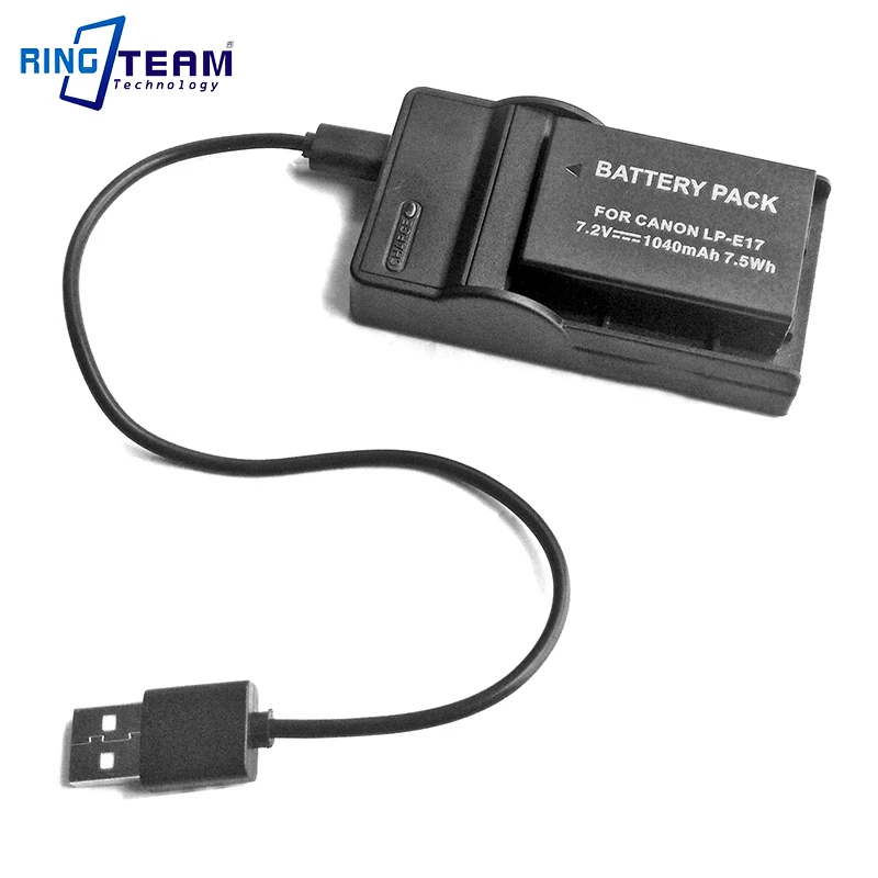 LPE17 LP-E17 Battery & USB Charger (2-In-1) for Canon Cameras EOS Rebel T6i 750D T6s 760D M3 M5 T6s 8000D Kiss X8i 77D 200D