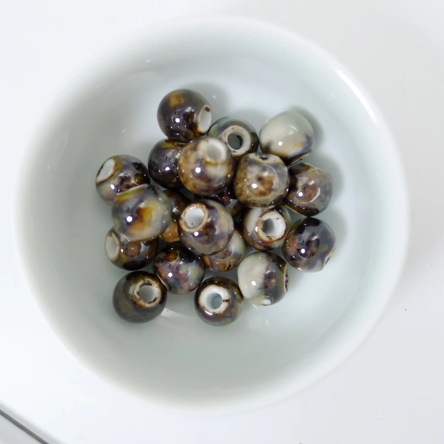 10# 40pcs Sphere Ceramic Beads  China Wholesale Porcelain Bead For Jewelry Making 10mm  Beads #A301C