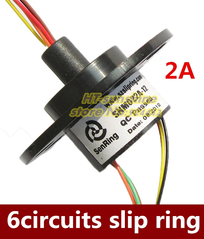 

Free shipping via DHL 10PCS 22mm 6circuits 2A slip ring 360 degrees without limiting the rotation of the conductive ring