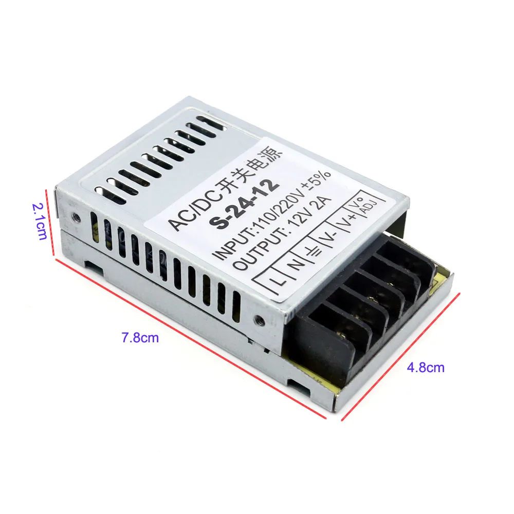 Universal Input Ac to Dc 12V 2A 24W Ultra Slim Led Power Supply Made in China