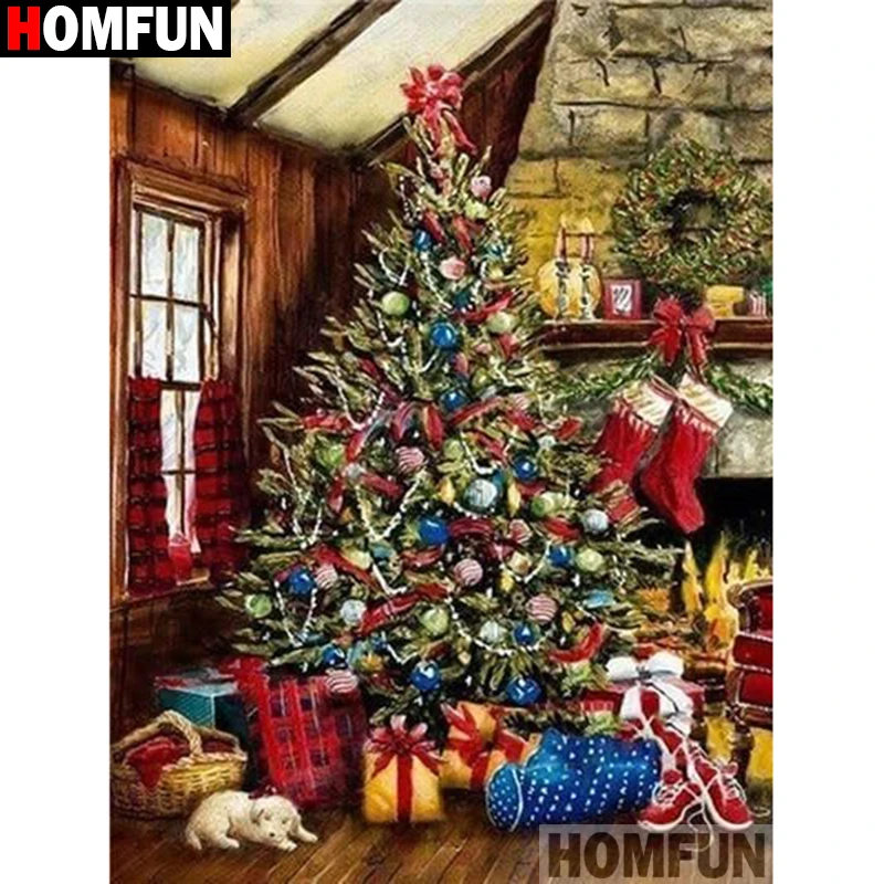 

HOMFUN Full Square/Round Drill 5D DIY Diamond Painting "Christmas tree" Embroidery Cross Stitch 5D Home Decor Gift A17994