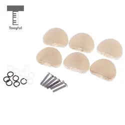 Tooyful 6 Pieces Plastic Tuner Machine Heads Knobs Tuning Pegs Cap Button Set for Acoustic/Electric Guitar Accessory Pearl-White