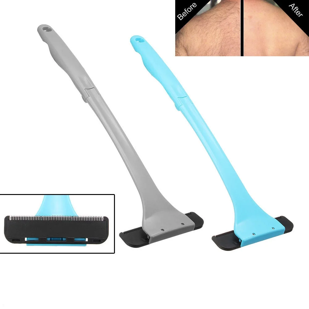 Body Back Hair Shaver Foldable Hairy Back Remover Long Handle for Men Hair Removal Handheld Back Razor for Body Parts Hair Blade