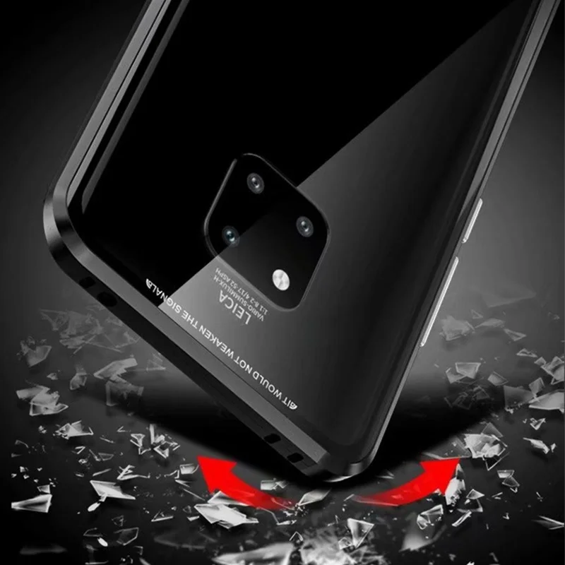 For Huawei Mate 20 Pro Magnetic Case  360 Front and Back Double-sided Tempered Glass Case for Huawei Mate 20 Pro Metal Bumper