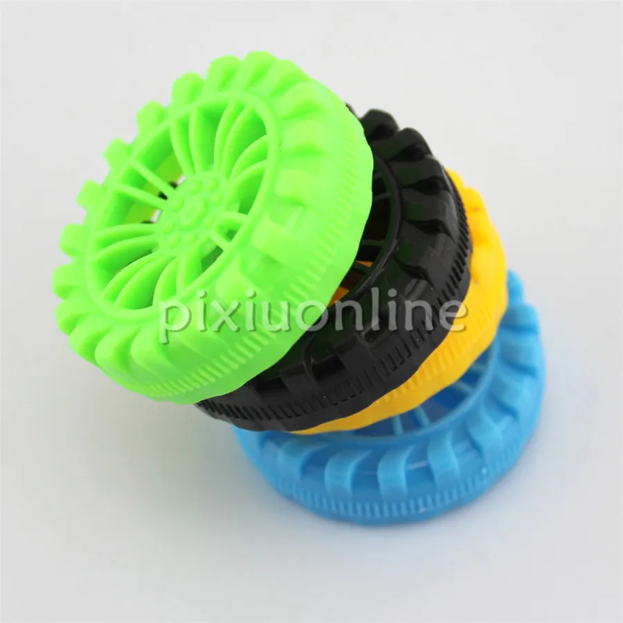 4pcs/pack J528b 2*45mm Narrow Colorful Plastic Wheel Model Car Making Parts DIY Students Technology Making