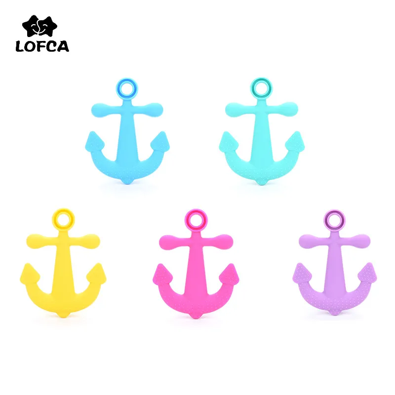 

LOFCA 100pcs Silicone Anchor Teether Baby Teething Soft BPA Free Food Grade Silicone Nursing Necklace Pendant Teether Safe Gift