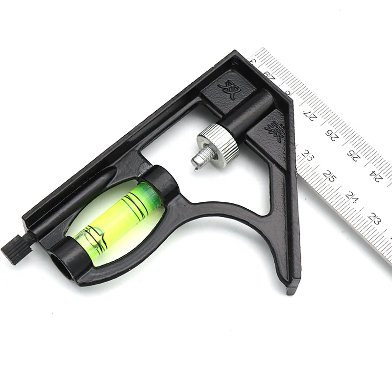 1Pcs 300Mm Verstelbare Hoek Heerser Rvs Ingenieurs Combinatie Proberen Vierkante Set Rechts Multi-Functionele Meetinstrumenten