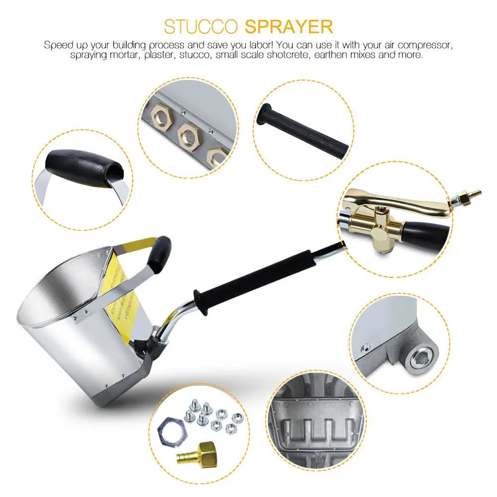Semprotan multifungsi, semen artefak dinding senjata Stucco sekop Hopper semen udara Stucco Sprayer pistol semprot semen