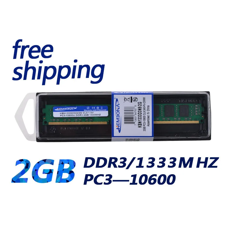 

KEMBONA Brand New Sealed DDR3 1333mhz PC3 10600 2GB Desktop RAM Memory Full Compatible