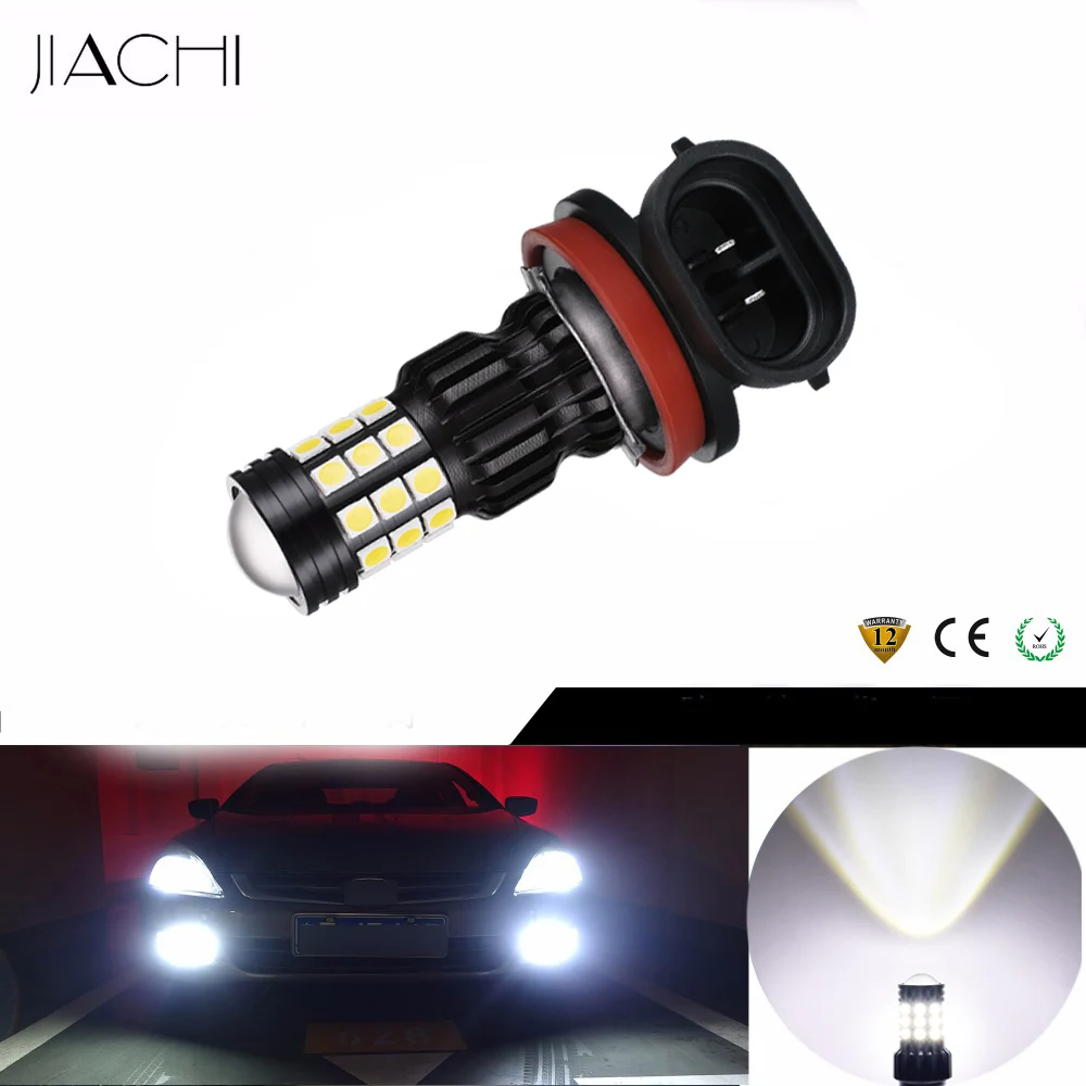 JIACHI Wholesale 50PCS H11 H8 9005 HB3 9006 HB4 H10 Led Bulb Car Fog Light High Power 2835Chip 31SMD DRL Cool White 12-24V 800LM