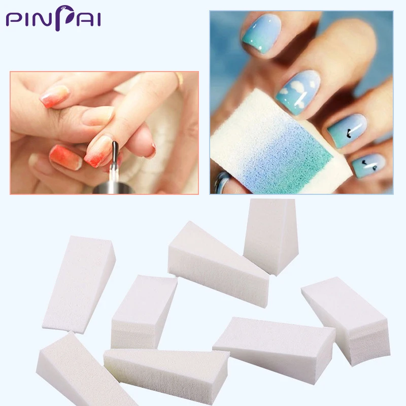 PinPai 10PCS Nail Art Gradient Triangle Sponge for DIY Nail Tool Set Gel Polish Varnish Foams Color shadow Transfer Sponge Handy