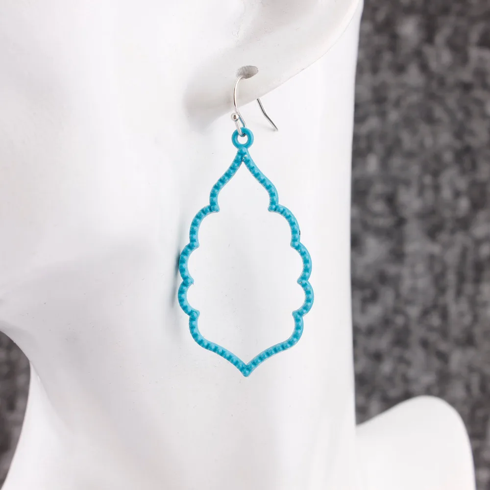 Classic Cut Out Morocco Hollow Teardrop Statement Dangle Drop Earrings for Women