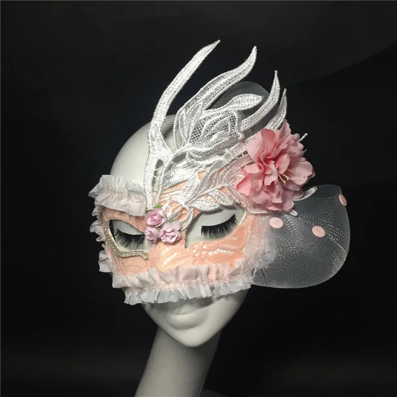 Adult Customize Cosplay Masks Girls Princess Personalities Exaggerated Star Singer Costume Stage Flower Mask Model Use B-9475