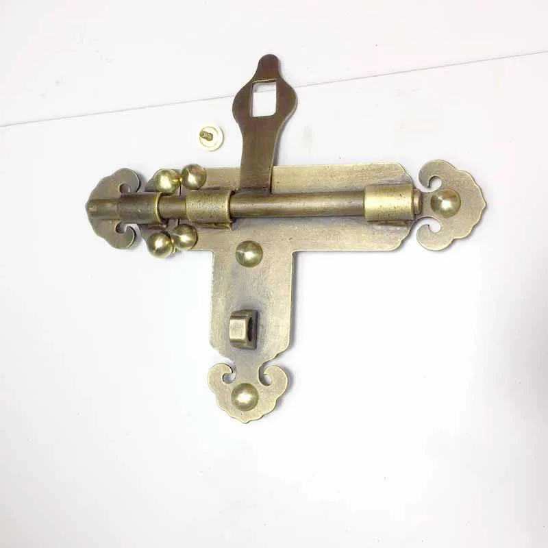 COTOM Safety Gate Latch Brass Solid Bolt Reinforced Durable Wooden Door Lock Garden Yard Slide Catch Lock Latch+8pcs Screws