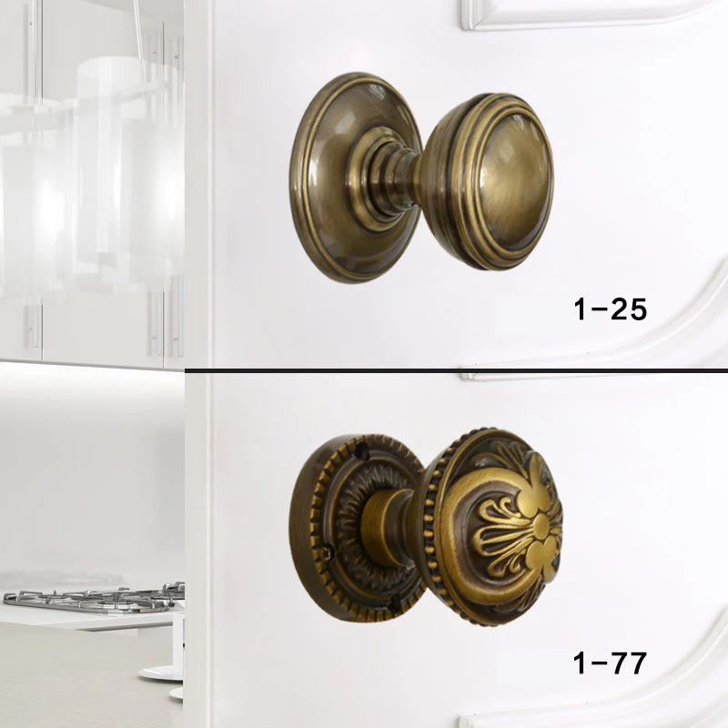 Invisible Door Hardware Copper Door Knobs  Concealed Side Door Background Pastoral Wooden Brass Crystal Door Handle