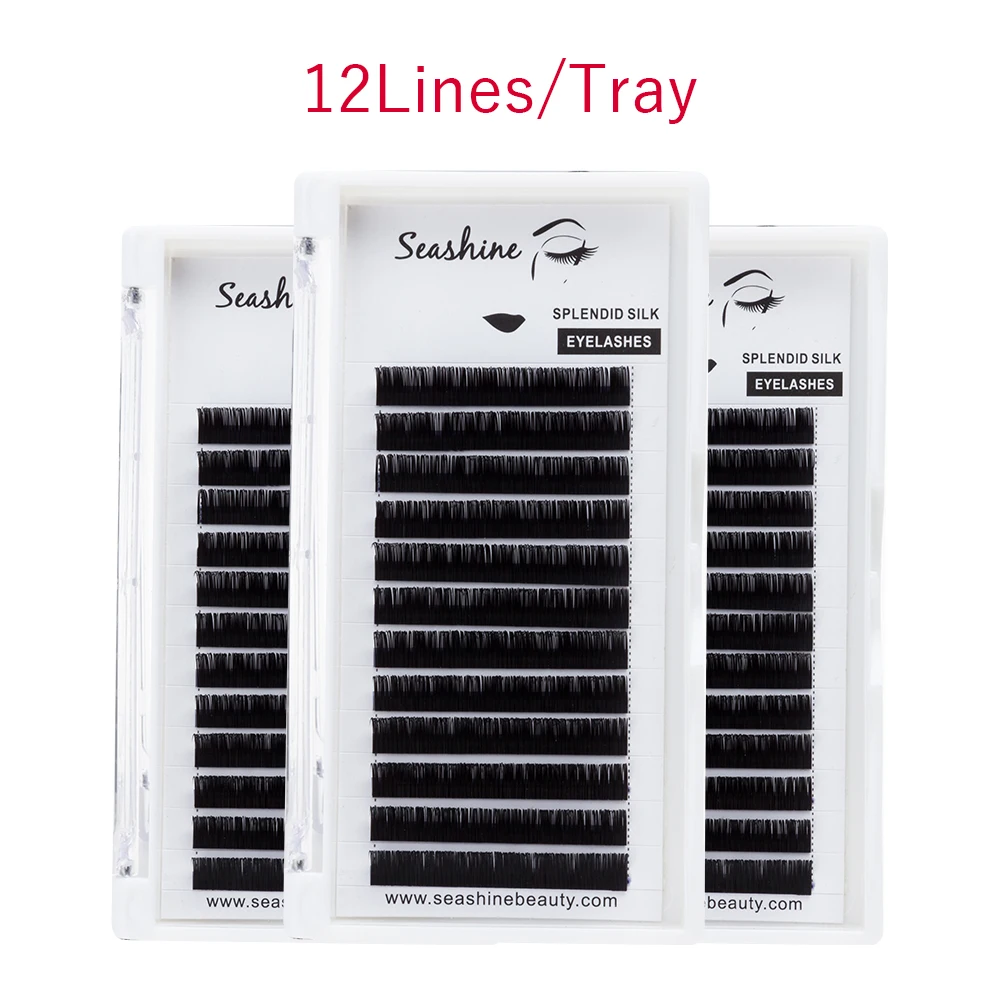 

Seashine One 12lines /tray J/B/C/D/L Individual Lashes Mink Lashes Eyelashes Extension Wholesale Price Factory 100% Hand made