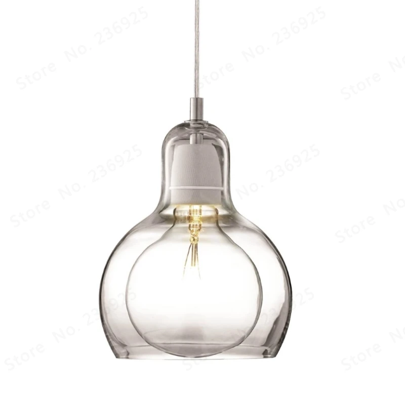 GZMJ Modern Brief LED Pendant Lights Transparent/Gray/Abmer Glass Ball Bedroom Hanglamp E27 Living Room Dining Room Hanging Lamp image 3