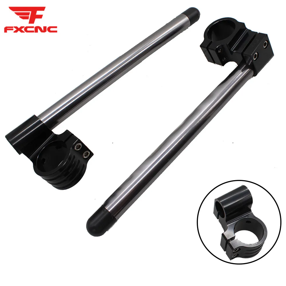 Grey 31mm - 55mm Riser Rised Handlebar Clip-Ons Fork Handle Bars Clip ons For Yamaha Honda Suzuki Kawasaki 7/8