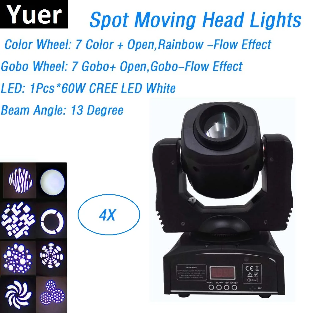 

Super Bright 60W CREE LEDS Spot Moving Head Lights 60 Watt LED Moving Head Gobo Lights Perfect For Dj Disco Home Entertainments