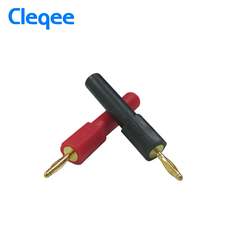 Cleqee P7020 2pcs/Set 2mm Male to 4mm Female Banana Plug Jack for Speaker Test Probes Converter Connectors Accessories 30V 10A