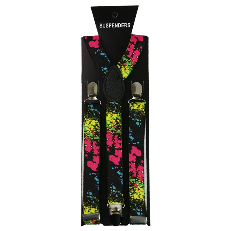 Winfox Hohe Qualität männer Anzüge Elastische Frauen Clip-on Y-Back Hosenträger Gürtel Strap Verstellbare Hosenträger Schwarz paisley Hosenträger