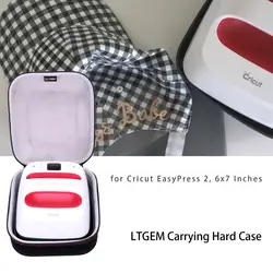 LTGEM EVA Black Carrying Hard Case for Cricut EasyPress 2, 6x7 Inches