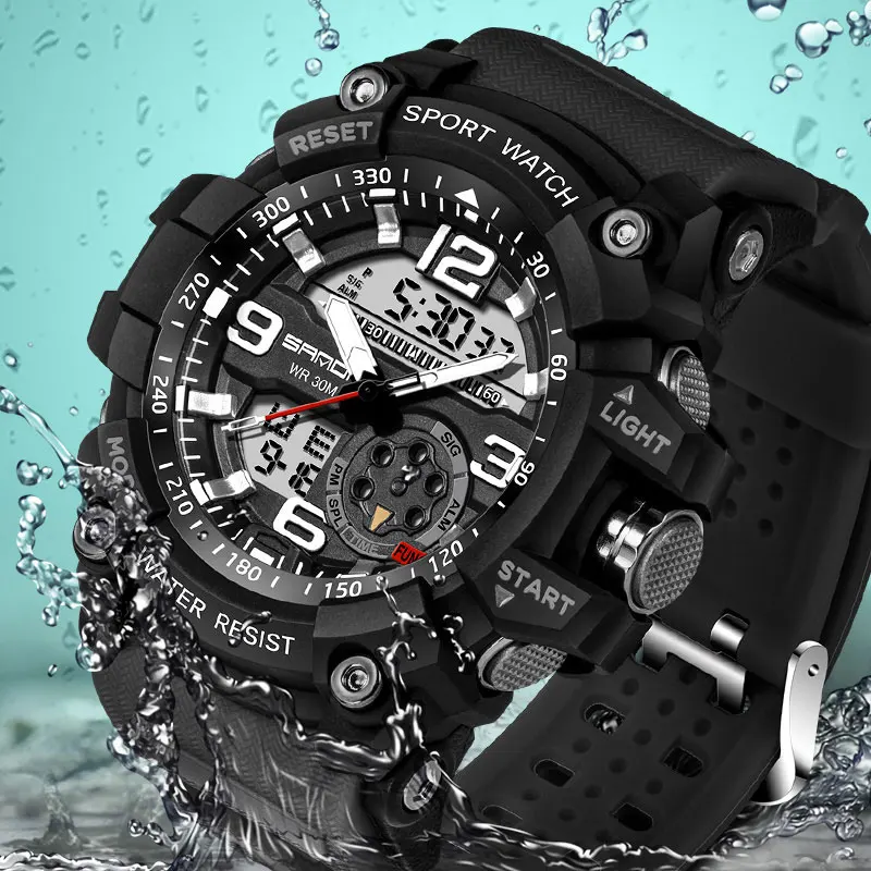 

Fashion SANDA Brand Men Sports Watches Military Waterproof Analog Digital LED Electronic Quartz Wristwatches relogio masculino