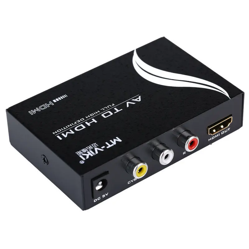 AV to HDMI Converter RCA Component Analog Audio Video to HDMI Adapter FHD 720P 1080P Optional Up Scaller AV2HDMI MT-Viki AH312