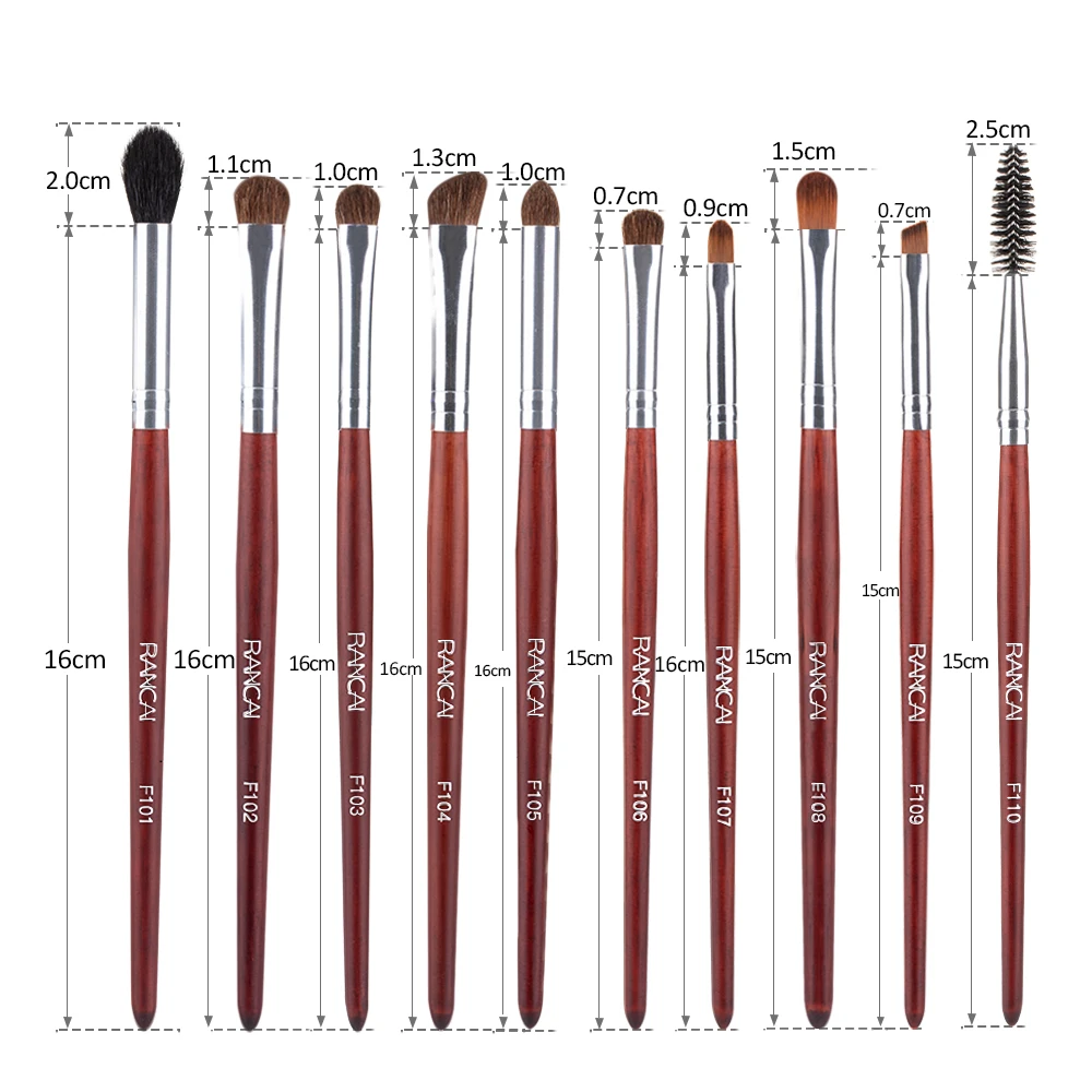 RANCAI MakeUp Brushes Set 7/10pcs Eye Shadow Blending Eyeliner Eyelash Eyebrow For Make up Portable With Free Shipping