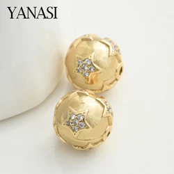 10mm Star Round Beads Copper Metal  For Jewelry Making Accessories Jewelry Findings Supplies DIY Woman Man Bracelet