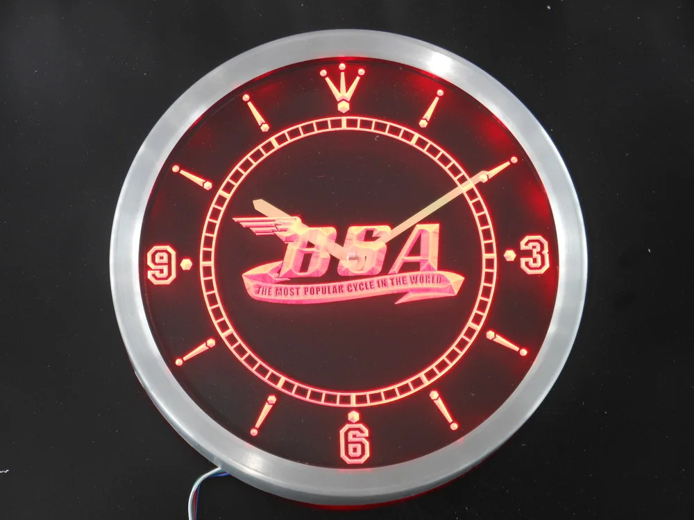 nc0180 BSA Motorcycles Cycle Neon Light Signs LED Wall Clock