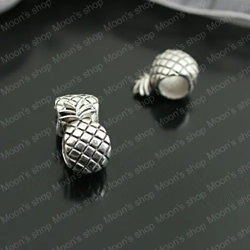 

Wholesale 12*7mm Antique Silver color Pineapple Alloy Big hole beads Jewelry DIY Findings 30 pieces(JM3347)