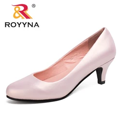 ROYYNA – escarpins à bout rond pour femmes, nouvelle collection printemps-automne, grande taille, Sexy, chaussures douces et colorées, livraison gratuite