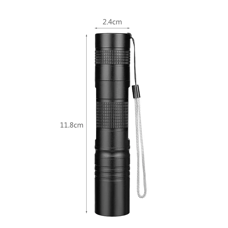 SANYI Mini 5 modes LED Flashlight Lantern 3800 Lumens Torch Waterproof flash Lamp Penlight Hunting Lamps use 18650 Black/Silver