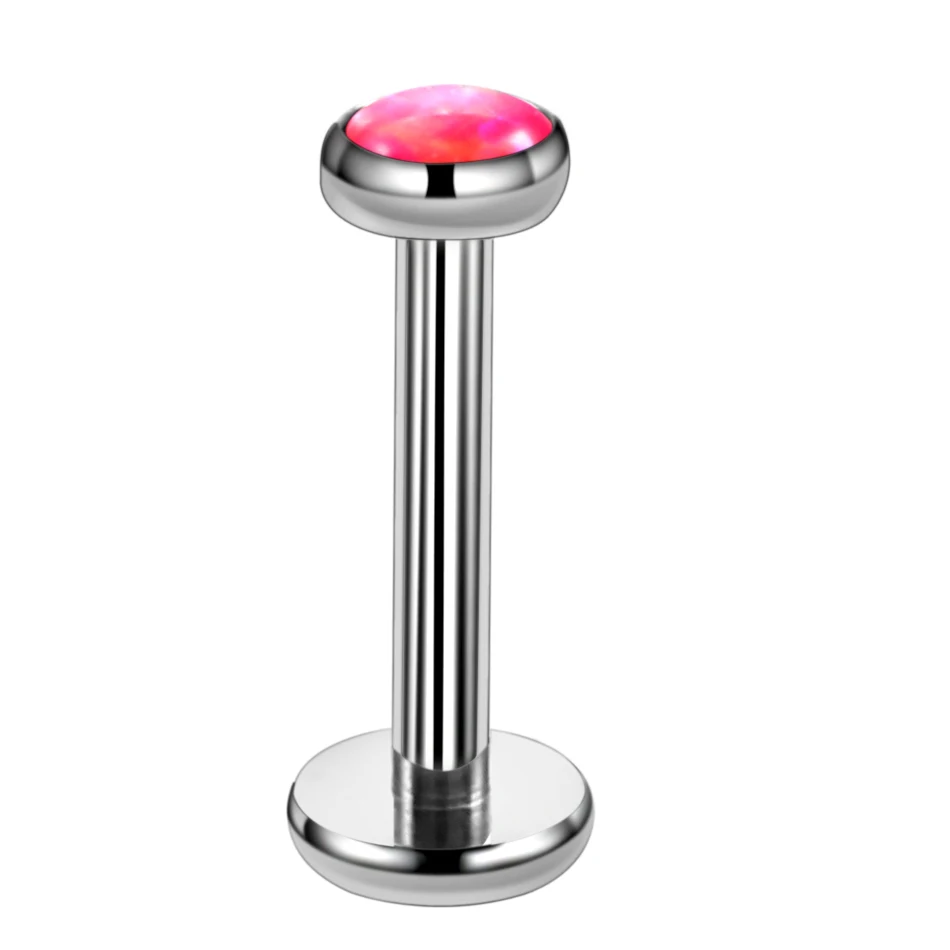 G23 Titanium Opal Labret Stud Rings for Lip Piercing