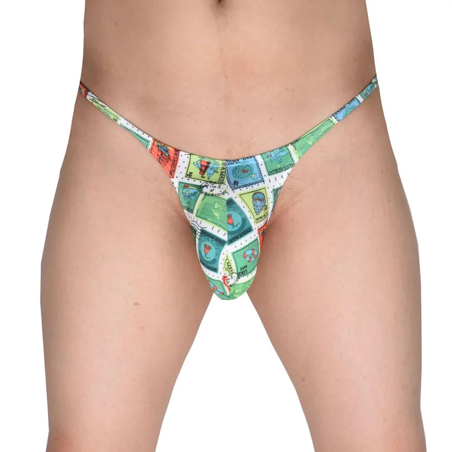 Sexy Men Cheeky  Briefs Underwear Big Pouch String Micro Bikini Pants