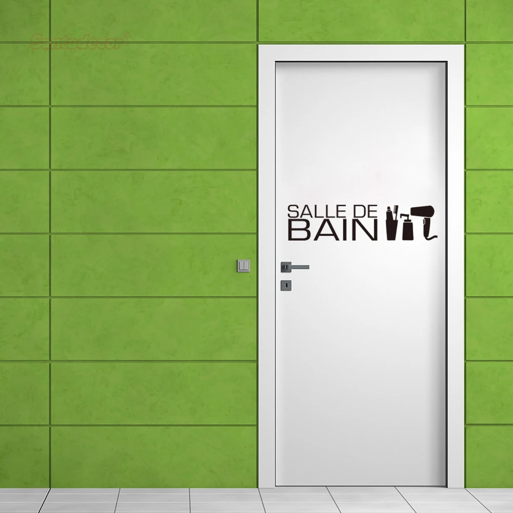 Stickers Design Salle-de-bain Vinyl Wall Decal Door Sign Home Decor Poster 14 cm x 58 cm / 18 cm x 75 cm