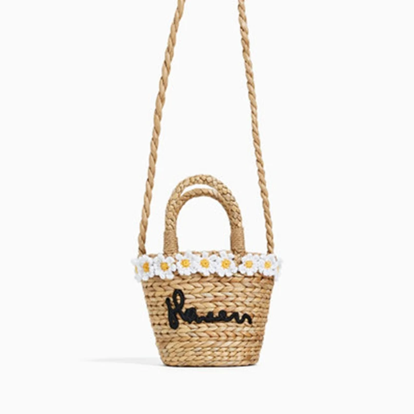 

New shoulder bag fresh small daisy woven straw bag fashion flower portable diagonal bag hoist grass bag