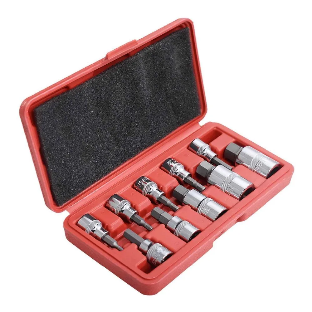 Julaihandsome 10PC Hex Bit Socket Set Metric/Inch Sze 3/8\