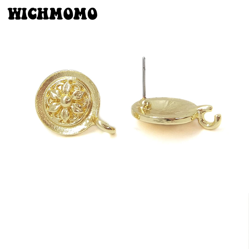 New 19*13mm 6pieces/bag High Quality Zinc Alloy Small Flower Earring Base Connectors Linkers for DIY Earring Jewelry Accessories